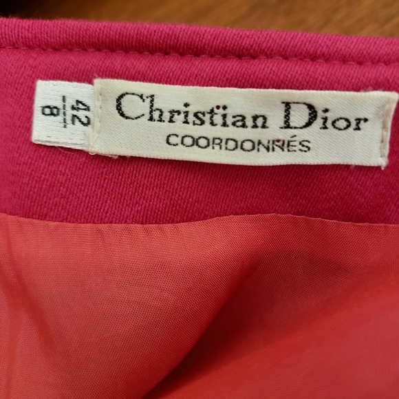 CHRISTIAN DIOR VINTAGE PINK & BLACK LONG COAT - Picture 12 of 14